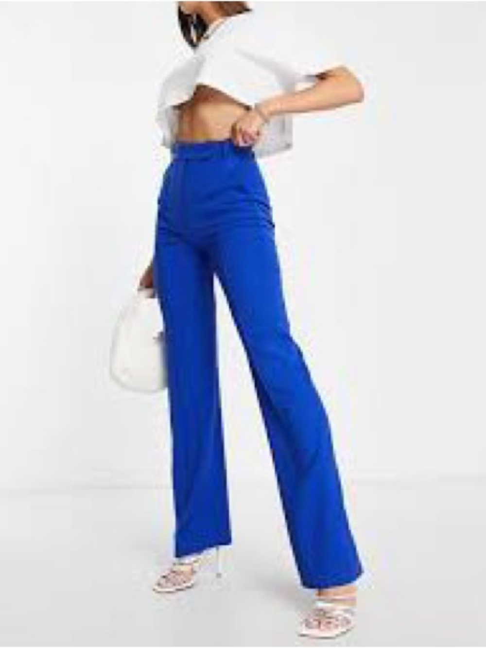 & Other Stories Cobalt Blue High-Rise Wide-Leg Pants